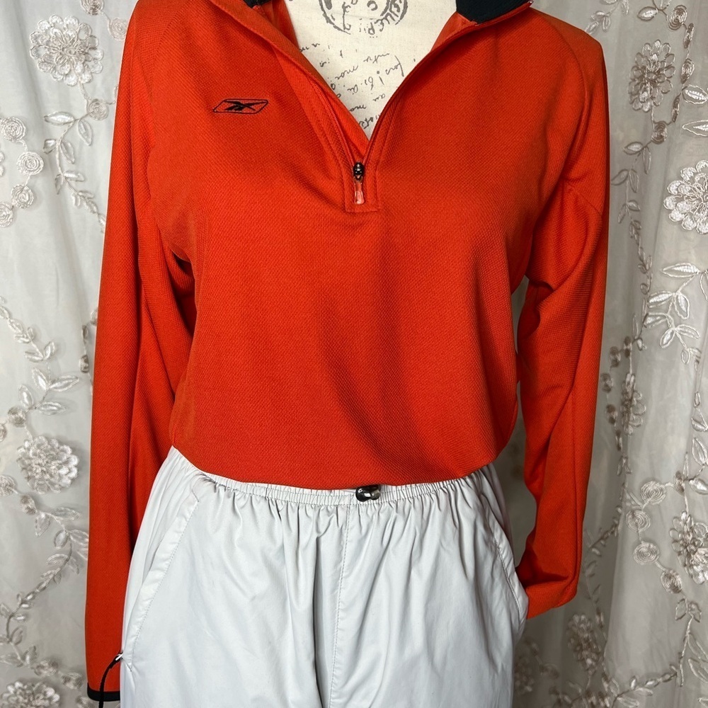 Reebok sz S, orange, half zipper, pullover shirt.  - Picture 8 of 11